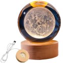 Szklana Kula 3D Księżyc- Lampa Nocna LED USB - Gadżet na Biurko - KKS