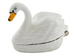 Wyjątkowe, metalowe pudełeczko prezentowe - Łabędź - B0736-02