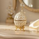 Ekskluzywne Szkatułka Jajo Fabergé Metalowa z Kryształkami - B0748-17WH