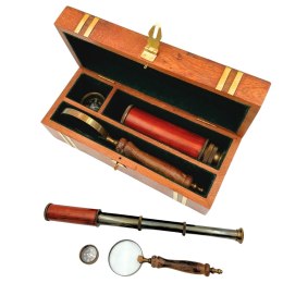 Ekskluzywny Zestaw Prezentowy Retro - Luneta, Kompas i Lupa - NC102369