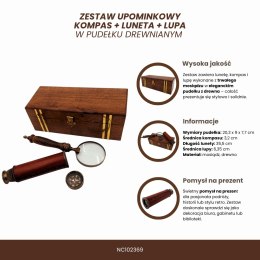 Ekskluzywny Zestaw Prezentowy Retro - Luneta, Kompas i Lupa - NC102369