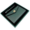 Elegancki Zestaw Upominkowy - Notes Skórzany z Długopisem w Pudełku Prezentowym - Premium - EE8