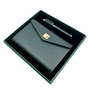 Elegancki Zestaw Upominkowy - Notes Skórzany z Długopisem w Pudełku Prezentowym - Premium - EE8