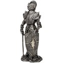 Figurka Dekoracyjna Rycerz w Srebrnej Zbroi Wysokość 30 cm - MC-23053