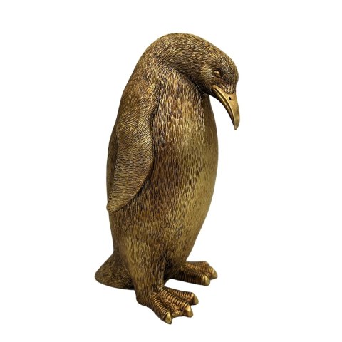 Figurka dekoracyjna Złoty Pingwin Wysokość 20,5 cm - 3989FJZ