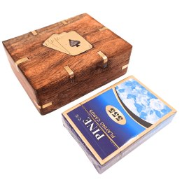 Talia Kart w Drewnianym Pudełku z Mosiężnymi Zdobieniami - CS-005