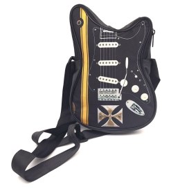 Torba na ramię w kształcie gitary z krzyżem maltańskim - Prezent dla gitarzysty - RBG-005
