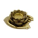 Złoty Świecznik Glamour na Tealight - Dłoń - 311FJZ