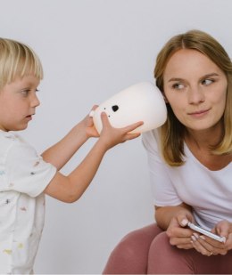 Miś Duży Lampka Silikonowa z Głośnikiem, Biała