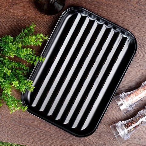 Blacha do grillowania stalowa perforowana czarna 34.5x24cm BBQ 489317