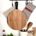 Deska do krojenia serwowania pizzy z nożem okrągła 30cm 2-ele drewniana EXCELLENT HOUSEWARE 279909