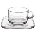 Filiżanka do kawy ze spodkiem szklana 250ml 6 sztuk LAV 129672