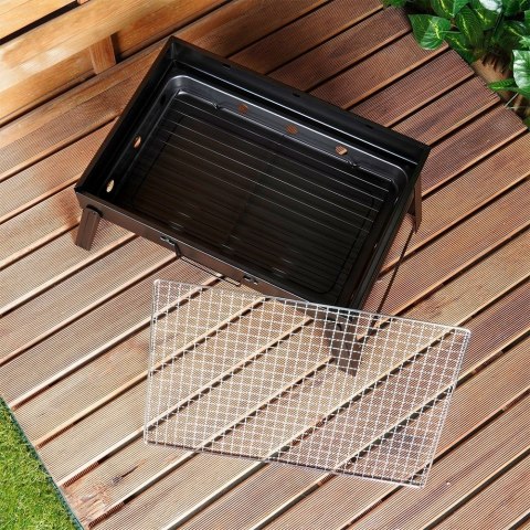 Grill węglowy składany walizka 43x29x22.5cm BBQ 489306