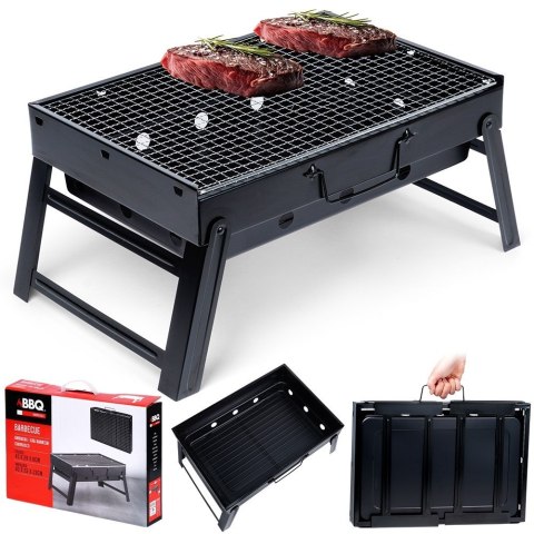 Grill węglowy składany walizka 43x29x22.5cm BBQ 489306