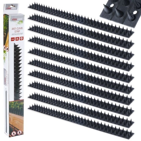 Kolce na ptaki plastikowe czarne 50x4.5cm 10 szt. PROGARDEN 339382