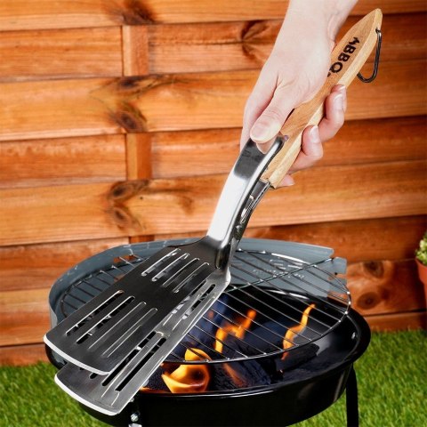 Łopatka do grilla i szczypce 2w1 stalowa 40cm BBQ 489330