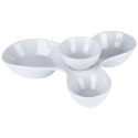 Miseczki na przekąski sosy dipy ceramiczne białe 26x22x6.5cm ALPINA 139330