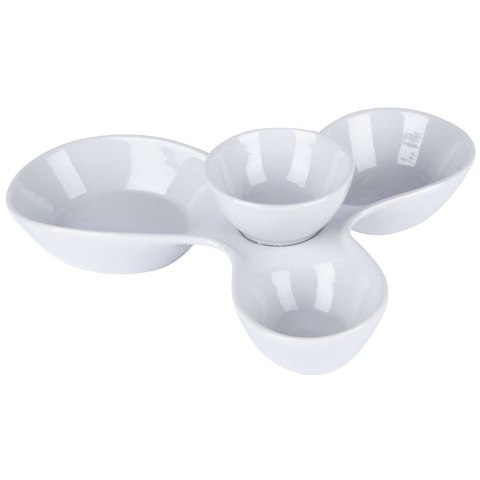 Miseczki na przekąski sosy dipy ceramiczne białe 26x22x6.5cm ALPINA 139330
