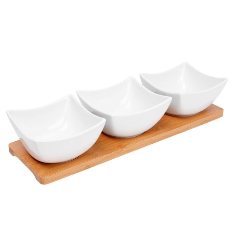 Miseczki na przekąski tapas porcelanowe białe 30cm 4-ele EXCELLENT HOUSEWARE 139212