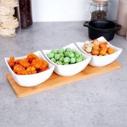 Miseczki na przekąski tapas porcelanowe białe 30cm 4-ele EXCELLENT HOUSEWARE 139212