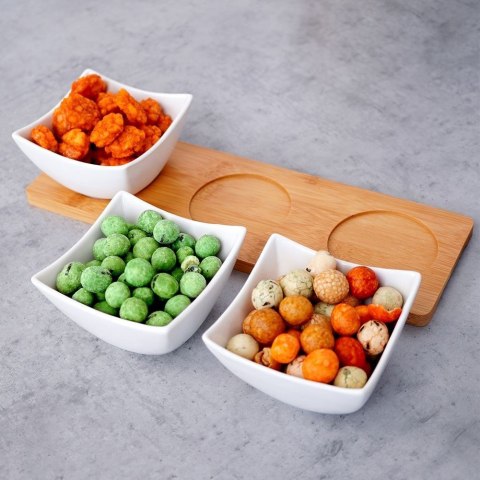 Miseczki na przekąski tapas porcelanowe białe 30cm 4-ele EXCELLENT HOUSEWARE 139212
