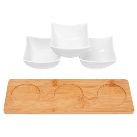 Miseczki na przekąski tapas porcelanowe białe 30cm 4-ele EXCELLENT HOUSEWARE 139212