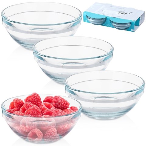 Miseczki szklane na przekąski przystawki sos 12cm 275ml 4 sztuki EXCELLENT HOUSEWARE 139657