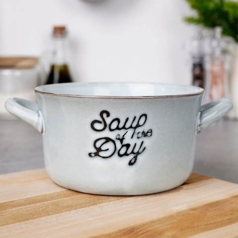 Miska do zupy na zupę bulionówka z uchem ceramiczna niebieska 600ml SIAKI COLLECTION 139011-N