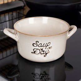 Miska do zupy na zupę bulionówka z uchem ceramiczna szara 600ml SIAKI COLLECTION 139011-S