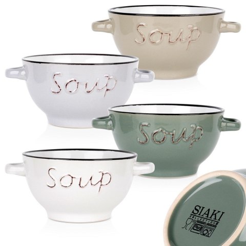 Miski do zupy bulionówka ceramiczna zestaw misek 600ml 4-ele SIAKI COLLECTION 139714