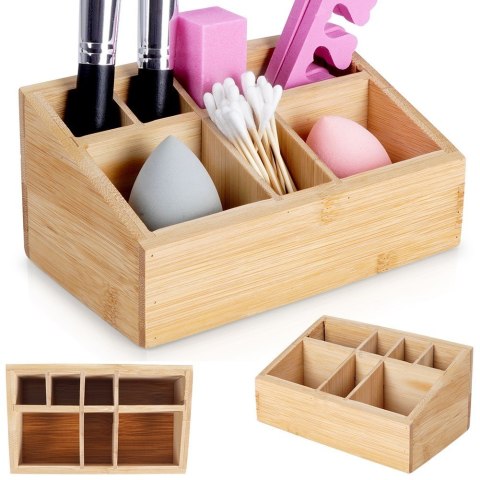 Organizer na kosmetyki akcesoria do makijażu do łazienki bambusowy ELEGANZA 569739