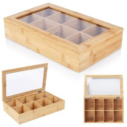 Pojemnik na herbatę bambusowy z przedziałkami 32x20x6.5cm EXCELLENT HOUSEWARE 259381