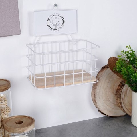 Półka kuchenna metalowa biała do kuchni 21x12.5x24cm EXCELLENT HOUSEWARE 229086