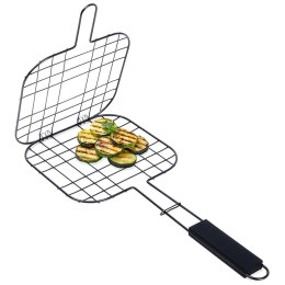 Ruszt do grillowania burgerów metalowy czarny nieprzywierający 49x21.1cm VAGGAN 489308