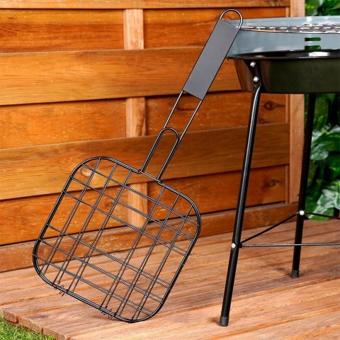 Ruszt do grillowania burgerów metalowy czarny nieprzywierający 49x21.1cm VAGGAN 489308