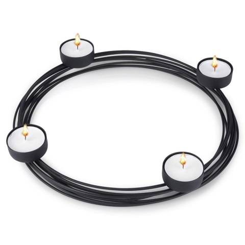 Świecznik metalowy czarny na 4 świeczki 28x3.5cm HOME STYLING COLLECTION 569783