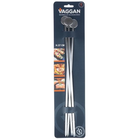 Szpikulce do szaszłyków mięsa szampury stalowe 37cm 4 sztuki VAGGAN 489169