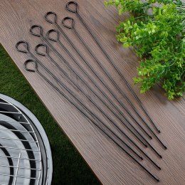 Szpikulce do szaszłyków mięsa szampury stalowe czarne 31.5cm 8 sztuk VAGGAN 489167