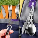 Sztućce turystyczne z karabińczykiem na kemping camping stalowe 3-ele REDCLIFFS 139807