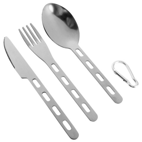 Sztućce turystyczne z karabińczykiem na kemping camping stalowe 3-ele REDCLIFFS 139807