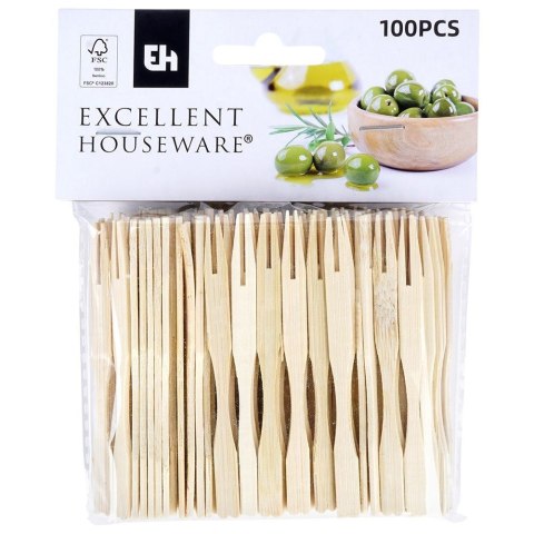Widelczyki do przekąsek koreczków przystawek bambusowe 100 sztuk EXCELLENT HOUSEWARE 144304