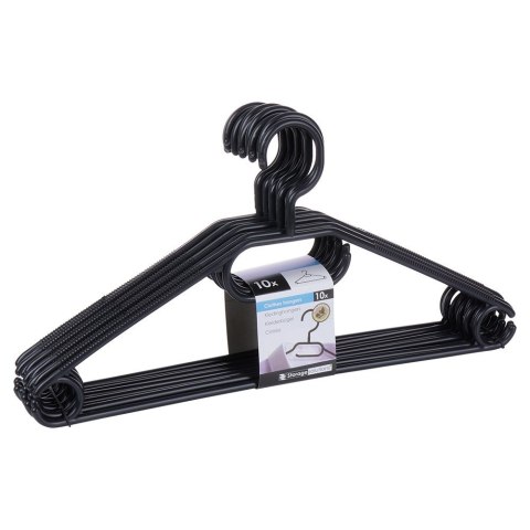 Wieszaki na ubrania czarne obrotowe 10 sztuk STORAGE SOLUTIONS 569886