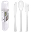 Zestaw sztućców komplet plastikowy lekki turystyczny podróżny 4-ele EXCELLENT HOUSEWARE 139437