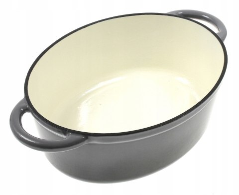 Brytfanka żeliwna emaliowana Szara 27cm 4L brytfanna KRISBERG KS-7722