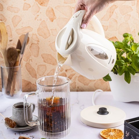 Czajnik elektryczny 1,2 L, kremowy, LED, szybkie gotowanie, KLAUSBERG KB-9002