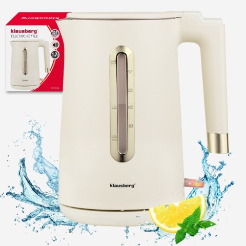 Czajnik elektryczny, 1,7 L, kremowy stal 304, KLAUSBERG KB-9004