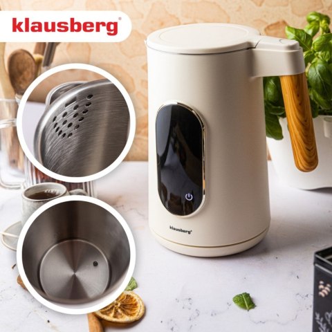 Czajnik elektryczny, 1,7L, LED dotykowy, regulacja temperatury, KLAUSBERG KB-9005