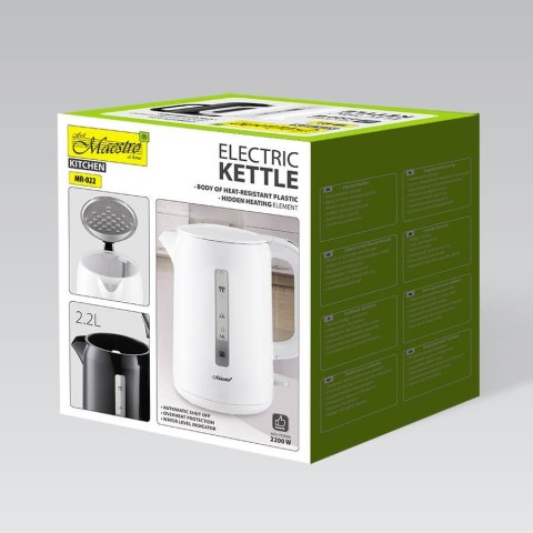 Czajnik elektryczny 2.2L 2200W biały MAESTRO MR-022-WHITE