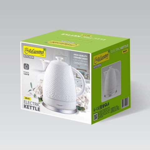 Czajnik elektryczny ceramiczny biały 1.5L 1500W MAESTRO MR-073