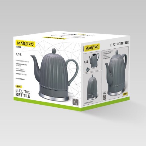 Czajnik elektryczny ceramiczny szary 1.5L 1500W MAESTRO MR-077
